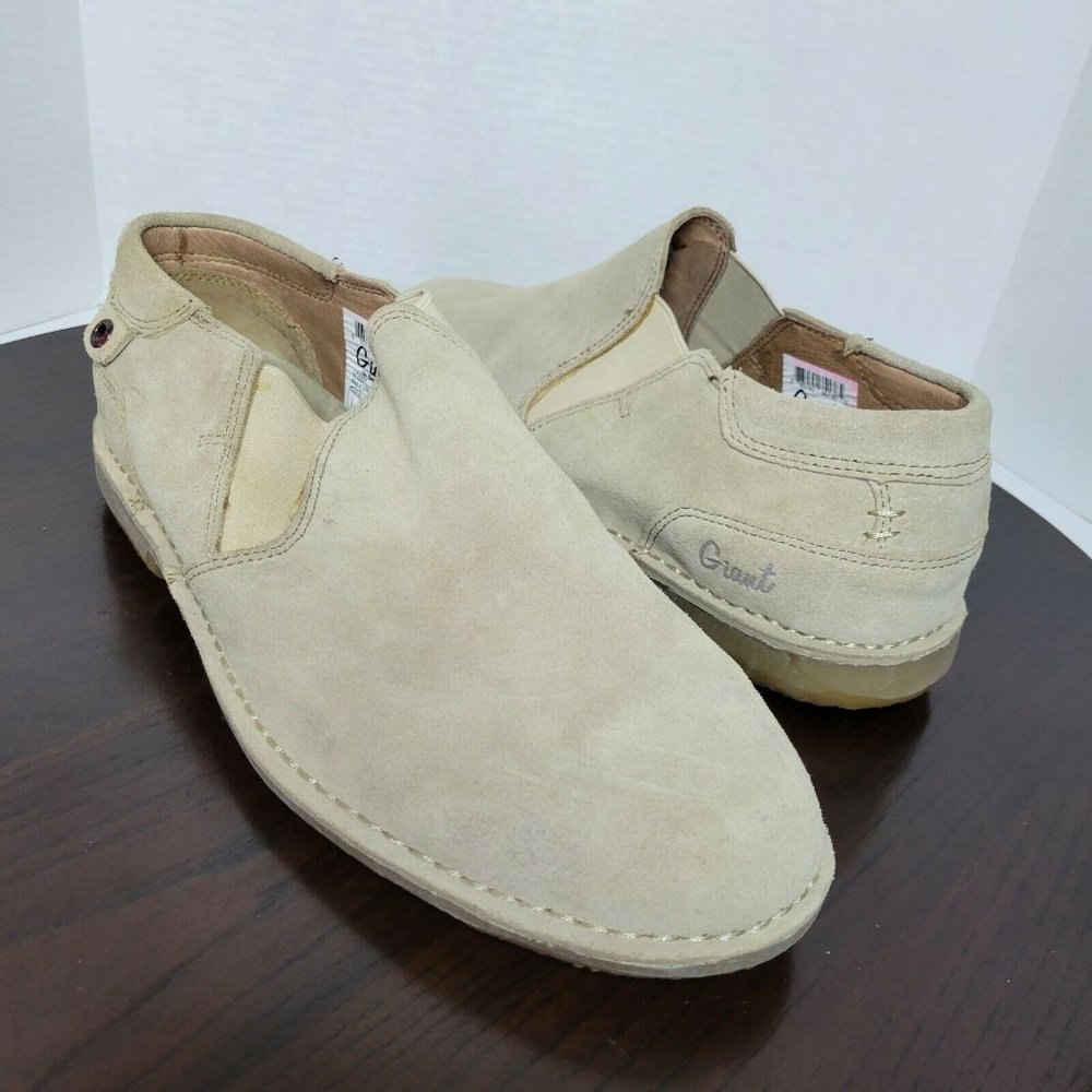 Georgia Giant Size 12 M Beige Tan Suede Standing Tall Mens Slip On Shoes